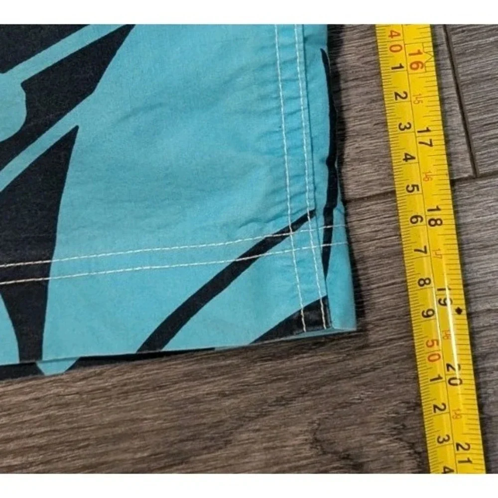 Converse One Star Mens‎ 36 Navy & Teal Board Shorts Trunks Floral Pockets Logo